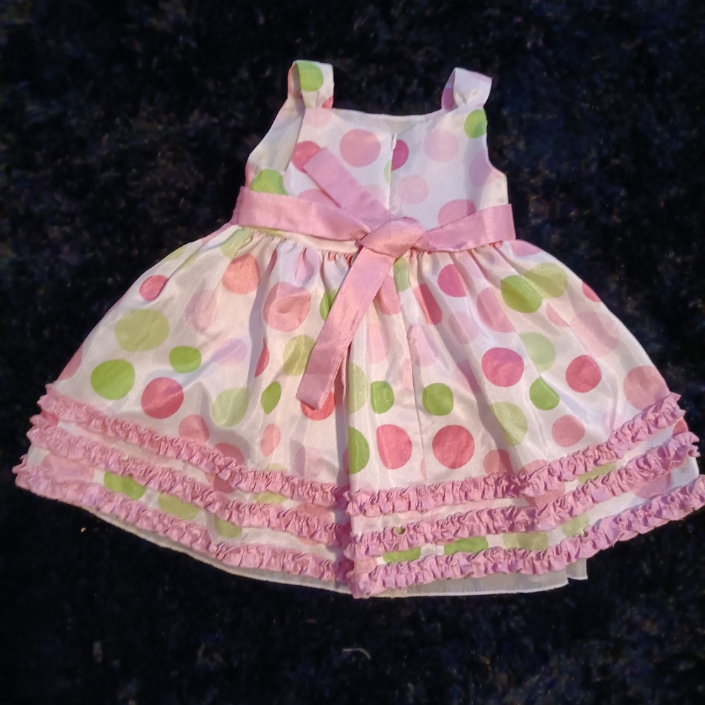 Pretty Pink & Green Polkadot Dress
